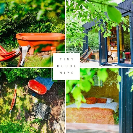 Vakantiehuis Tiny House Miyo - Welness In The Woods With Garden Tub Nunspeet